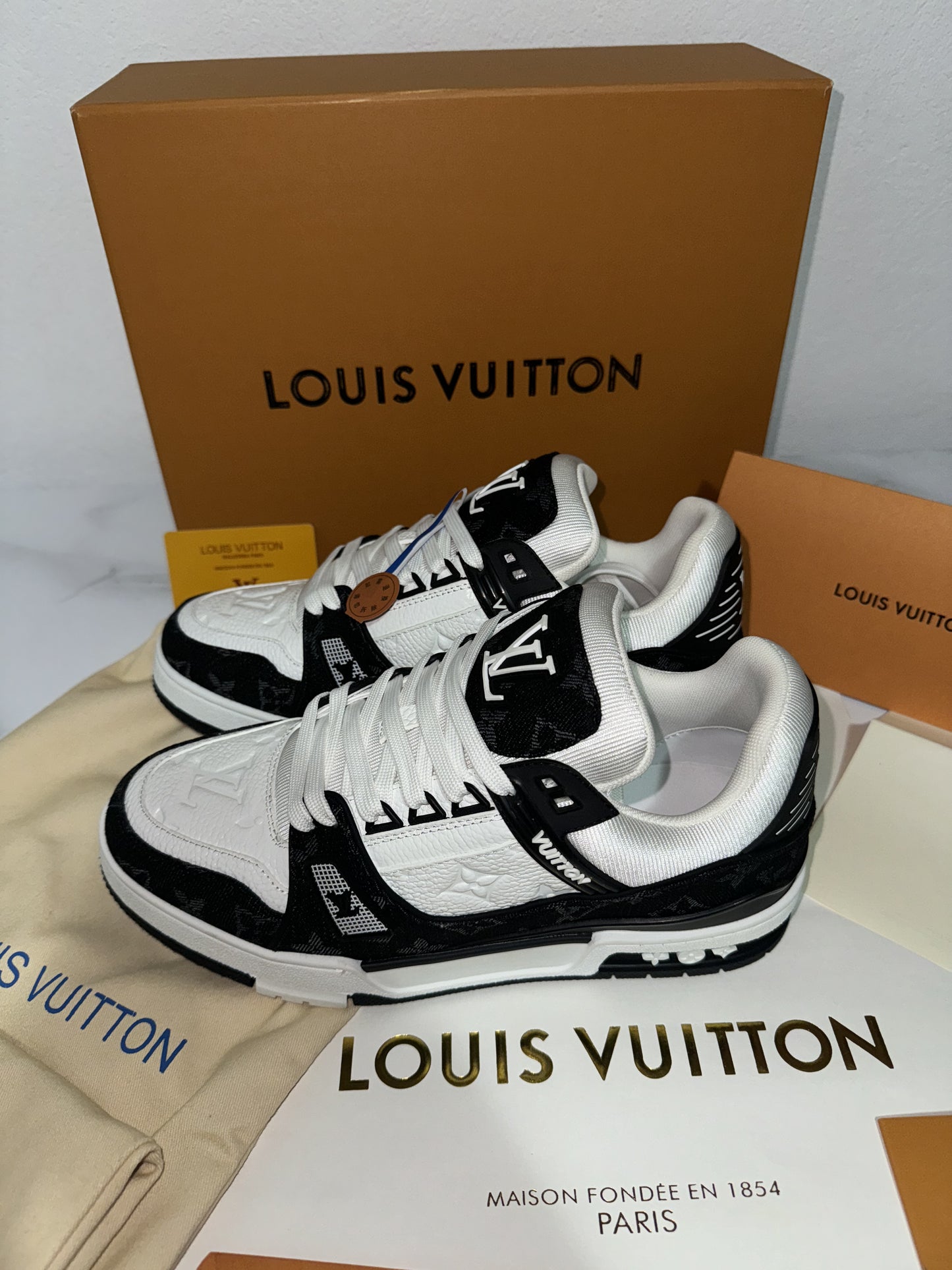 Louis Vuitton Trainer Sneakers Black & White