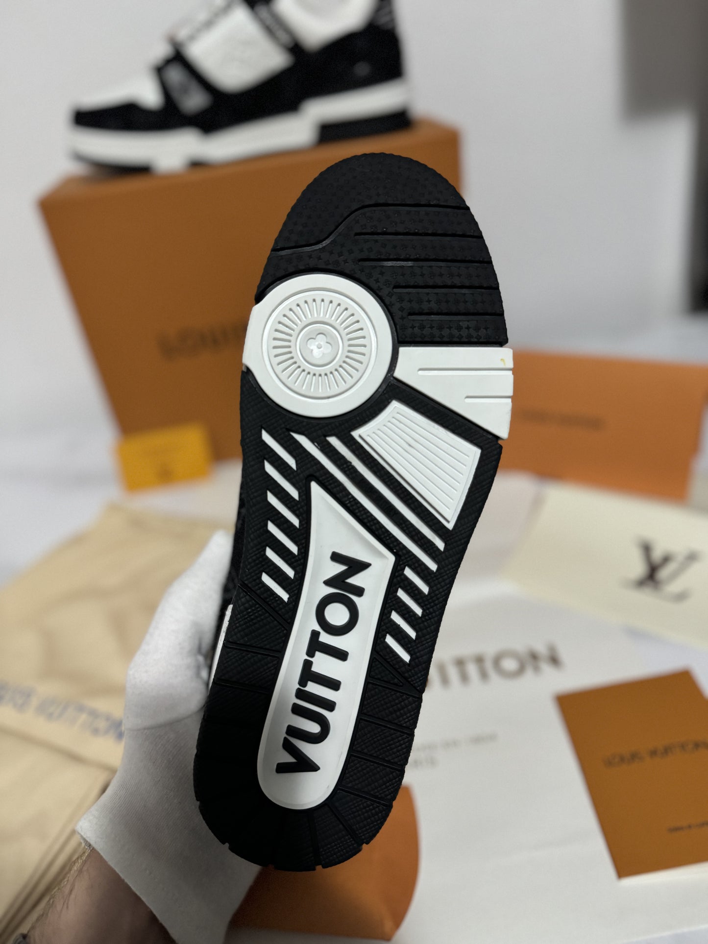 Louis Vuitton Trainer Sneakers Black & White