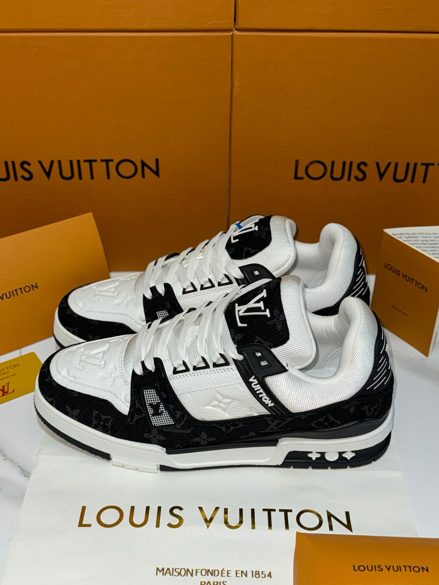 Louis Vuitton Trainer Sneakers Black & White