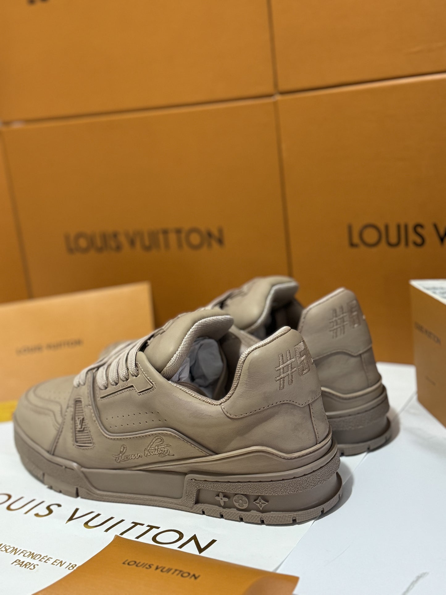 Louis Vuitton Trainer Sneakers Beige