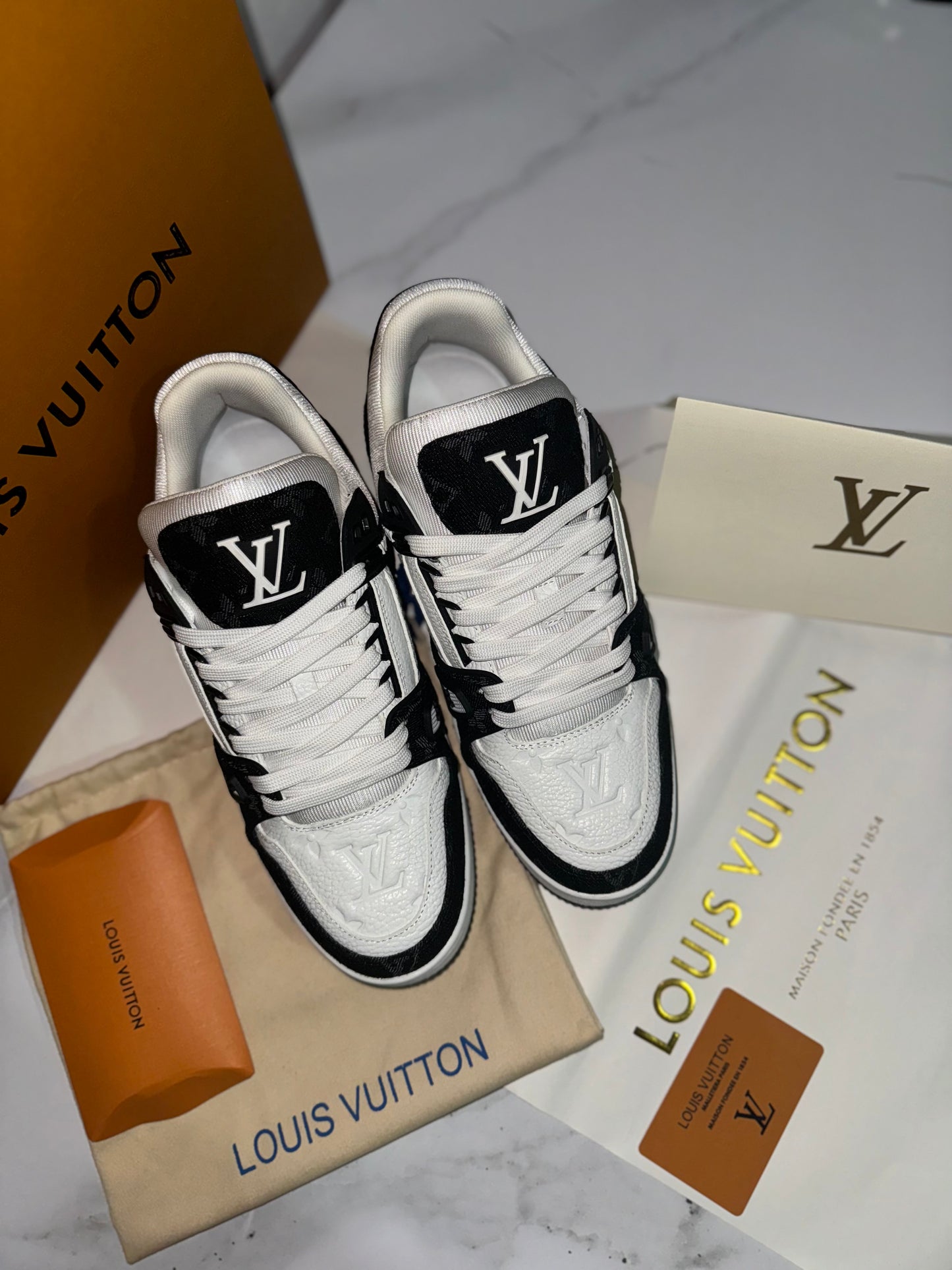 Louis Vuitton Trainer Sneakers Black & White